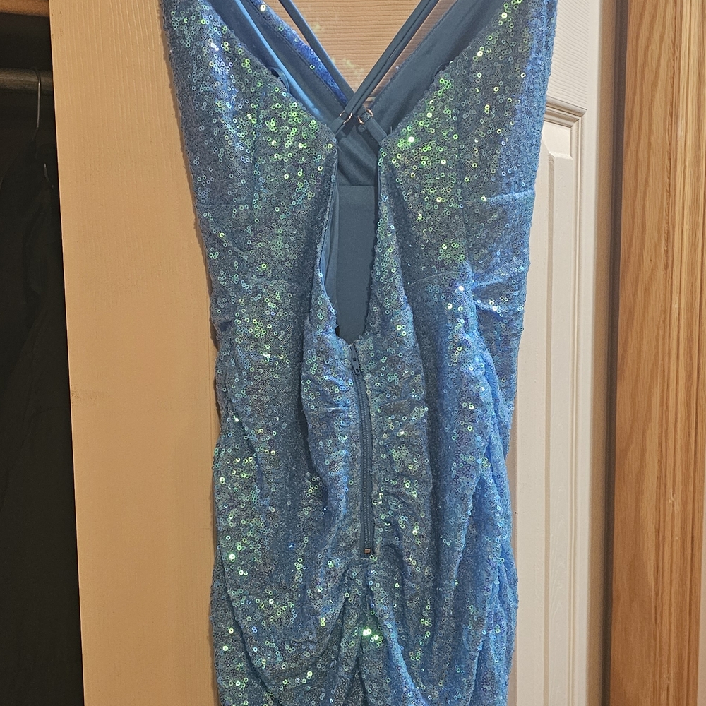 Fashion Nova Blue Sequin Mini Dress - Picture 2 of 6